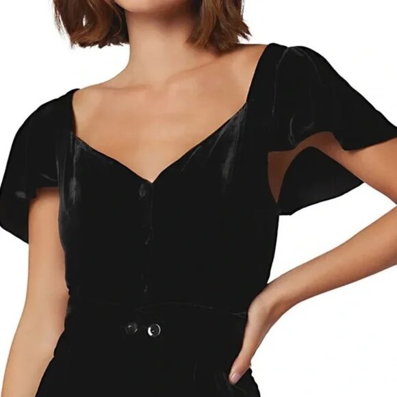 Joie Black Flutter Sleeve Sweetheart Neckline Size 6 - Picture 2 of 5